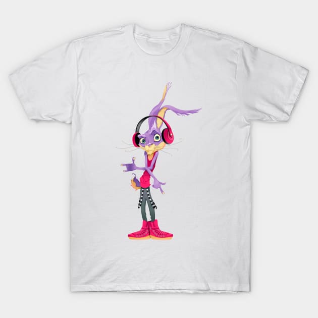 Music Rabbit T-Shirt by Digster